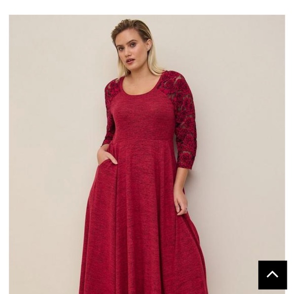 Deep Red Casual Dress - Picture 4 of 4